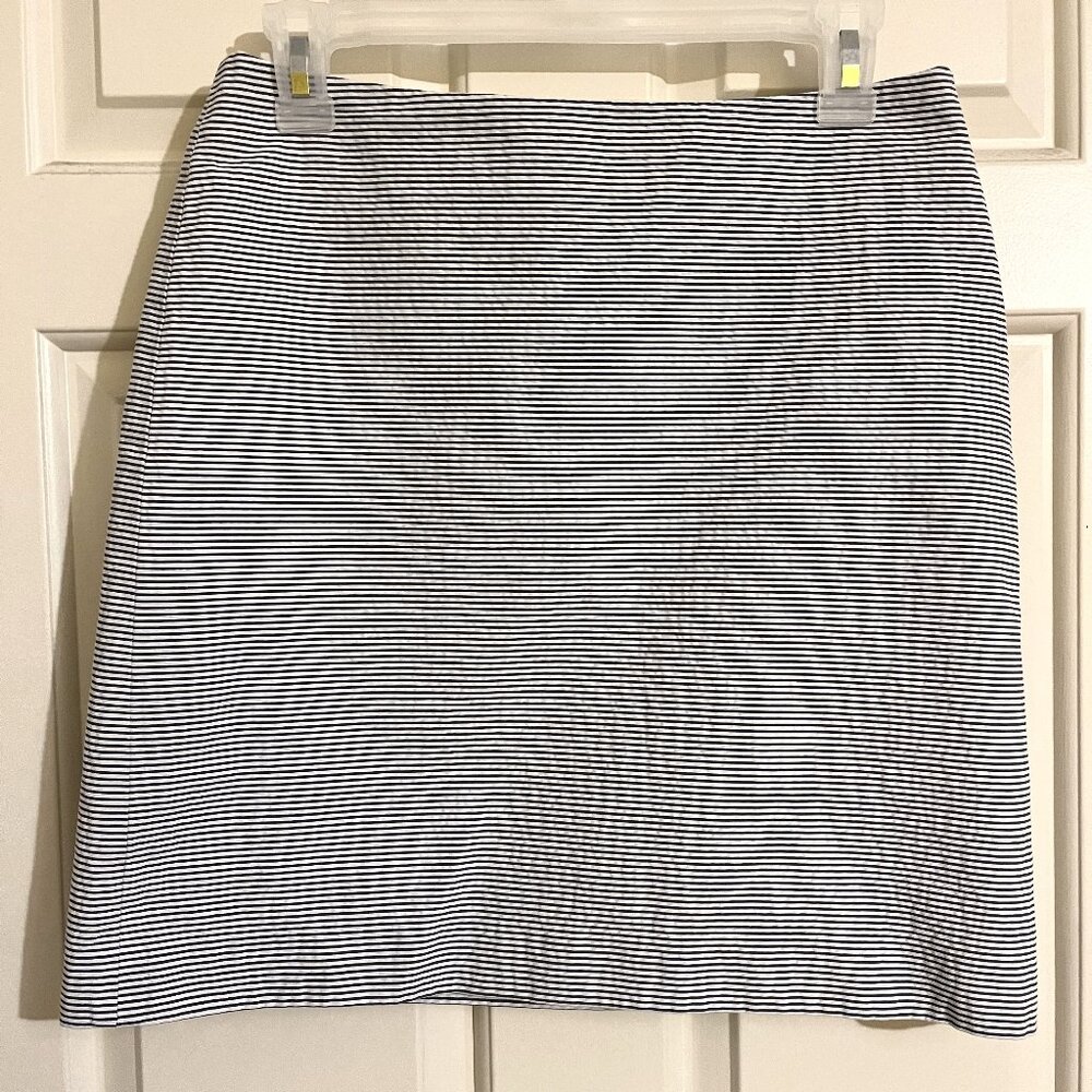 Ann Taylor Striped Navy and White Skirt Fully Lined Size 2
